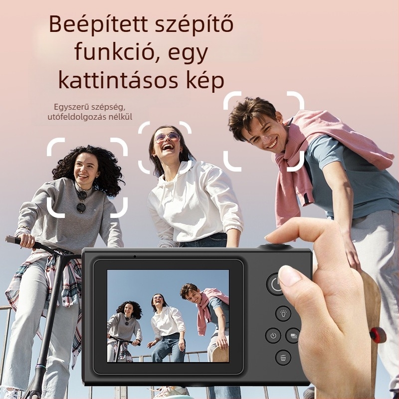 Mini CCD digitális kamera 1/1.8 inch szenzorral, 24MP+, 2.3 inch LCD, optikai képstabilizáció, teljesen manuális üzemmód