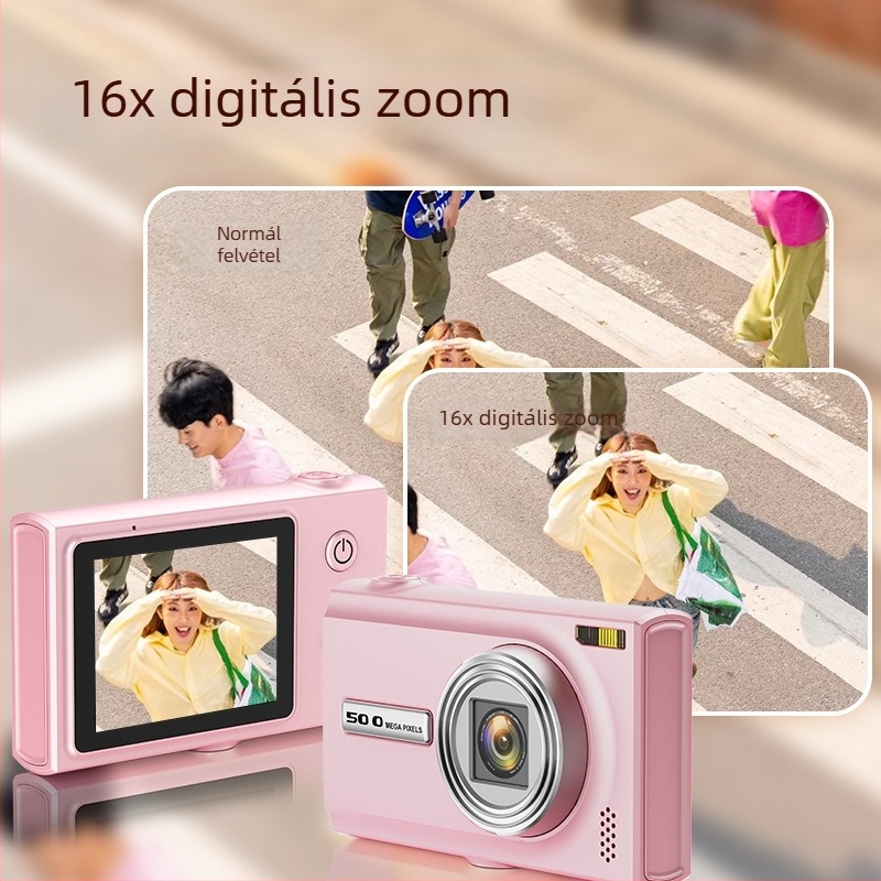 Mini CCD digitális kamera 1/1.8 inch szenzorral, 24MP+, 2.3 inch LCD, optikai képstabilizáció, teljesen manuális üzemmód