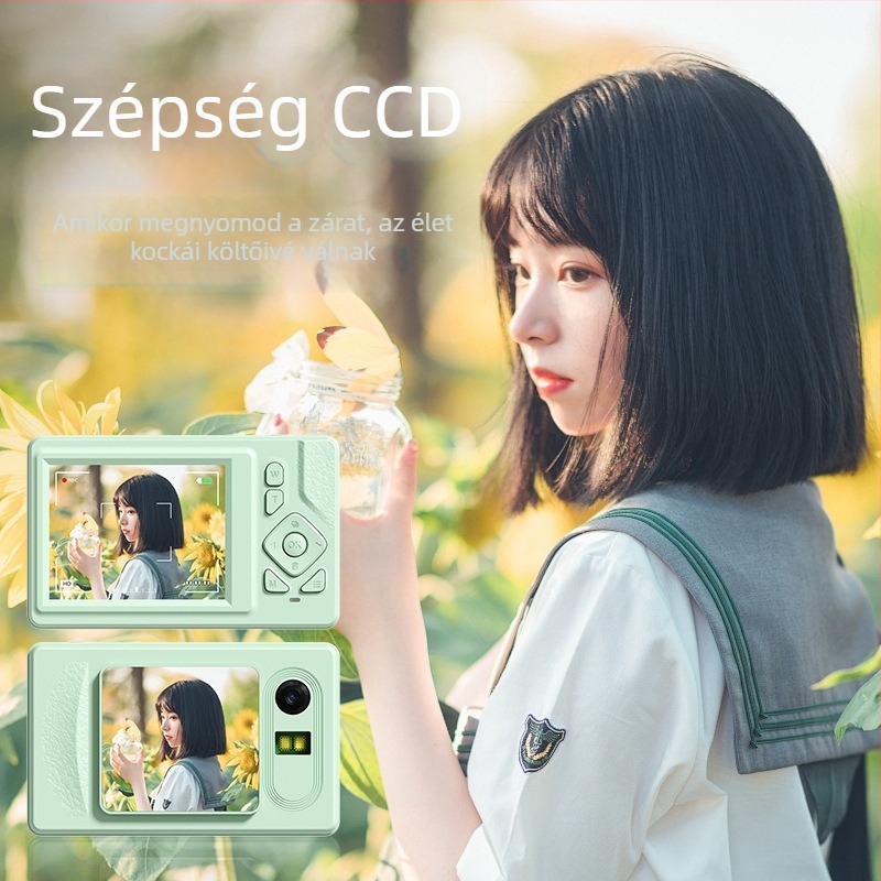 Professzionális CCD kamera 18x optikai zoom, 48 MP szenzor, 1080p videó, LCD kijelző