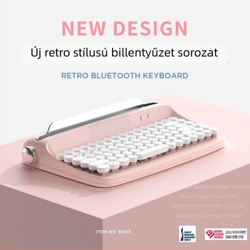 Actto/Anshan B303 Bluetooth vezeték nélküli billentyűzet tabletához, retro írógép-stílusú