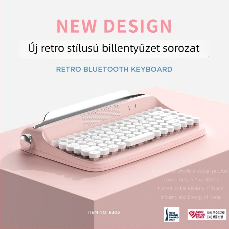 Actto/Anshan B303 Bluetooth vezeték nélküli billentyűzet tabletához, retro írógép-stílusú