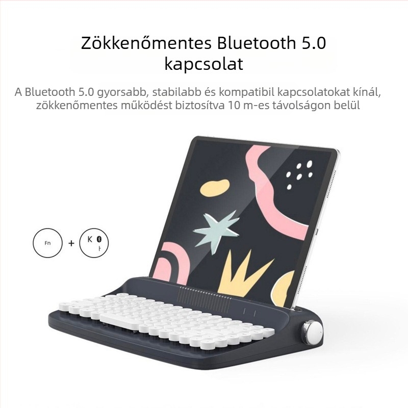 Actto/Anshan B303 Bluetooth vezeték nélküli billentyűzet tabletához, retro írógép-stílusú
