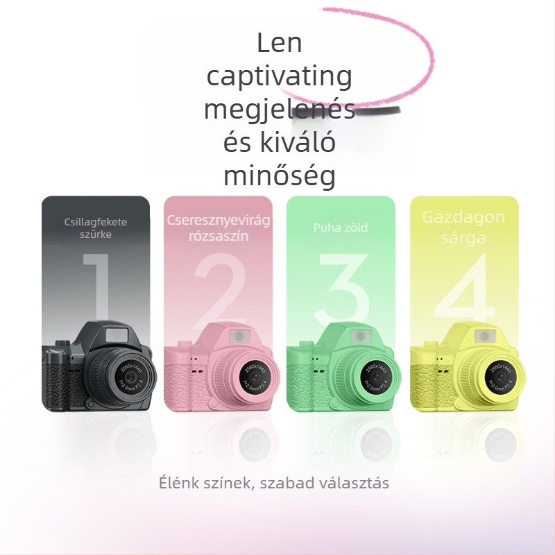 Retro tükör nélküli digitális fényképezőgép, 2K, modell Q161, 1,47 hüvelykes LCD, TF-kártya, videófelvétel és fényképezés