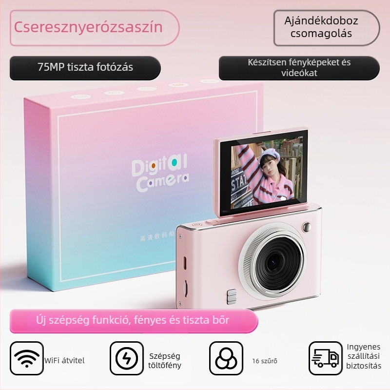 Hordozható CCD digitális kamera kezdő szintű, utazáshoz és szelfikhez