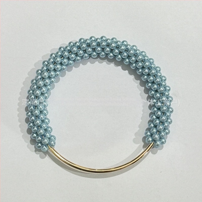 Gyöngyös fogantyú DIY szövött táskákhoz — PVC anyag, 2025 tavasz, Friss és édes stílus, Egyszínű mintázat, Ultra könnyű