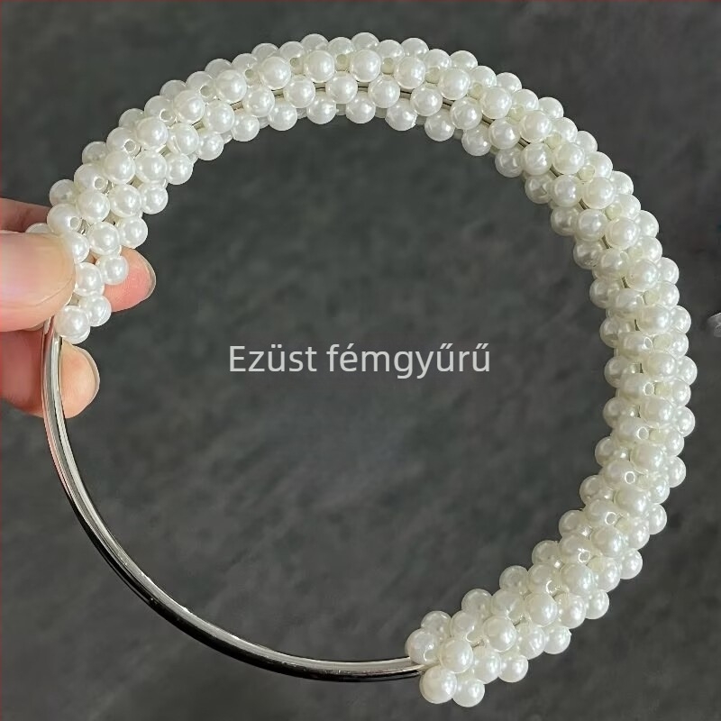 Gyöngyös fogantyú DIY szövött táskákhoz — PVC anyag, 2025 tavasz, Friss és édes stílus, Egyszínű mintázat, Ultra könnyű