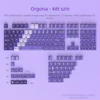 Átlátszó billentyűsapka készlet PC+PBT mechanikus billentyűzethez, 154 sapka, szublimációs testreszabás