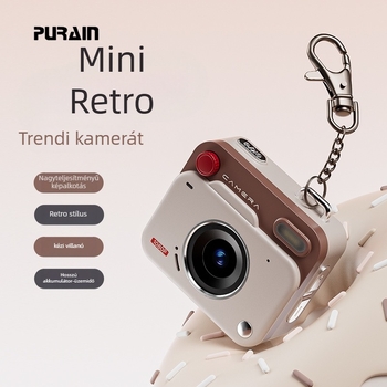 Mini retro CCD digitális kamera periszkópos objektívvel, 8000x6000 felbontás, USB 3.0, CCD szenzor, HD LCD kijelző