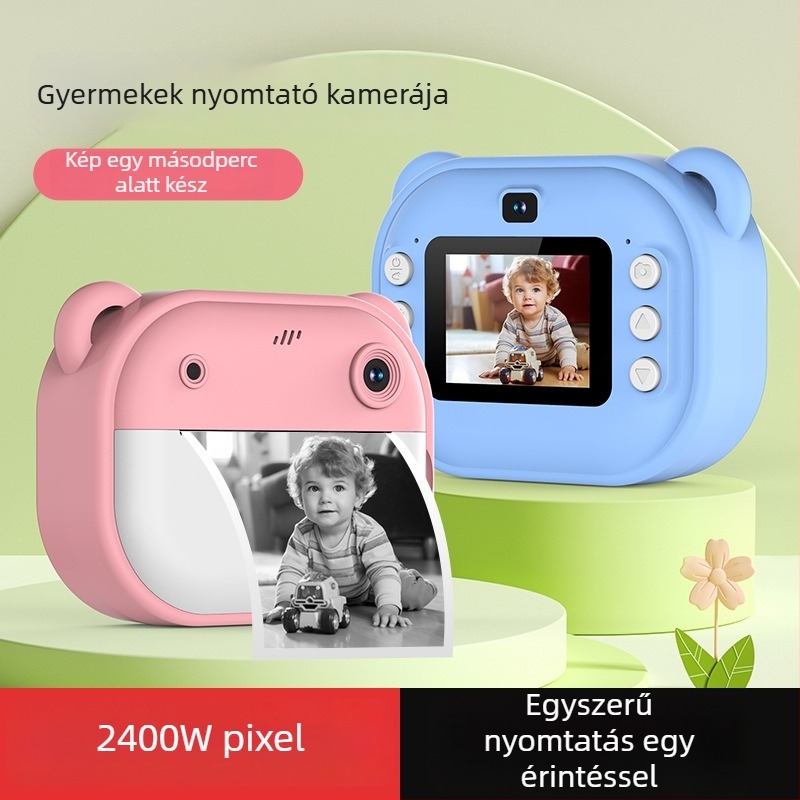 Y600 Gyerekeknek szóló kamera játék – nyomtatási funkcióval, 1080P, TF-kártya, 3–4 órás akkumulátor