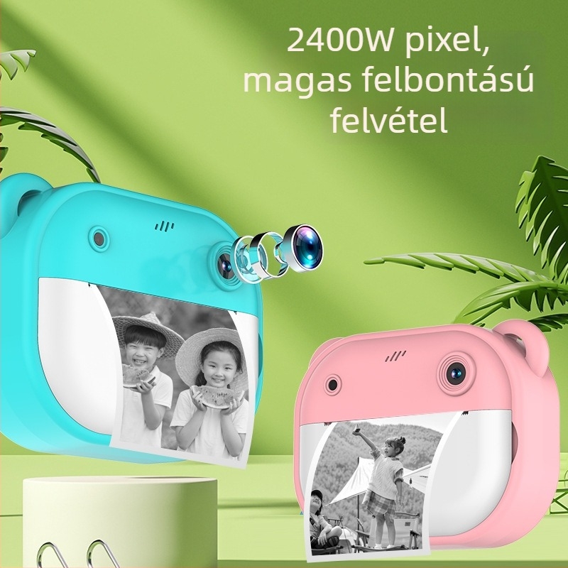 Y600 Gyerekeknek szóló kamera játék – nyomtatási funkcióval, 1080P, TF-kártya, 3–4 órás akkumulátor