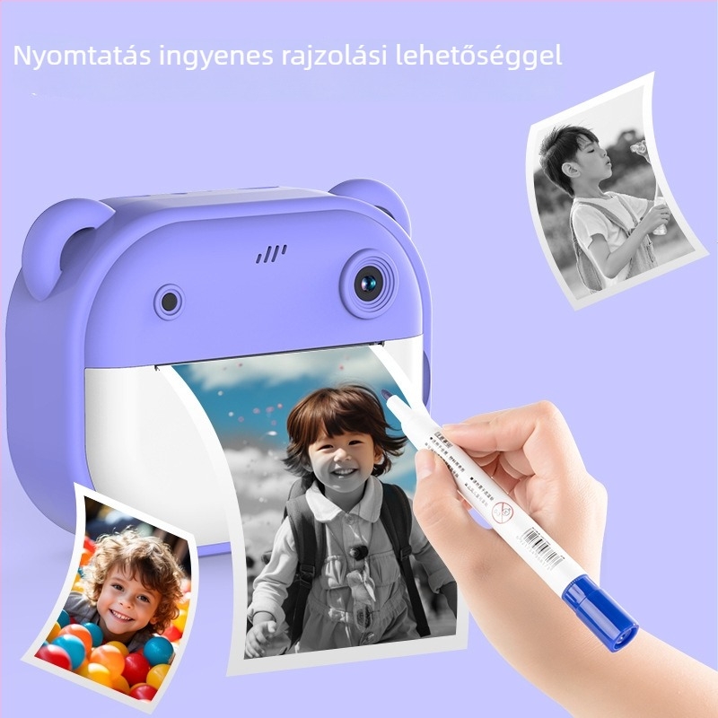 Y600 Gyerekeknek szóló kamera játék – nyomtatási funkcióval, 1080P, TF-kártya, 3–4 órás akkumulátor