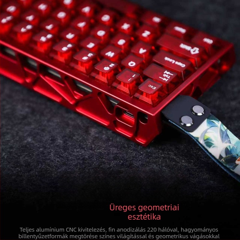 Játékbillentyűzet, 61 gomb, vezetékes, mágneses tengelyes kapcsolók, fehér jade tengely