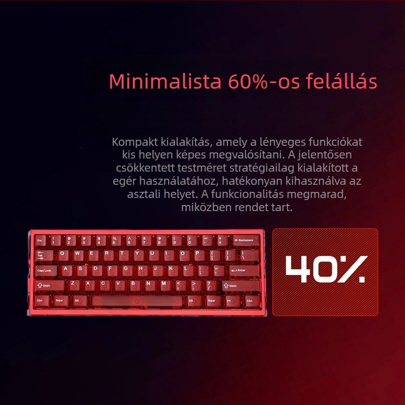 Játékbillentyűzet, 61 gomb, vezetékes, mágneses tengelyes kapcsolók, fehér jade tengely