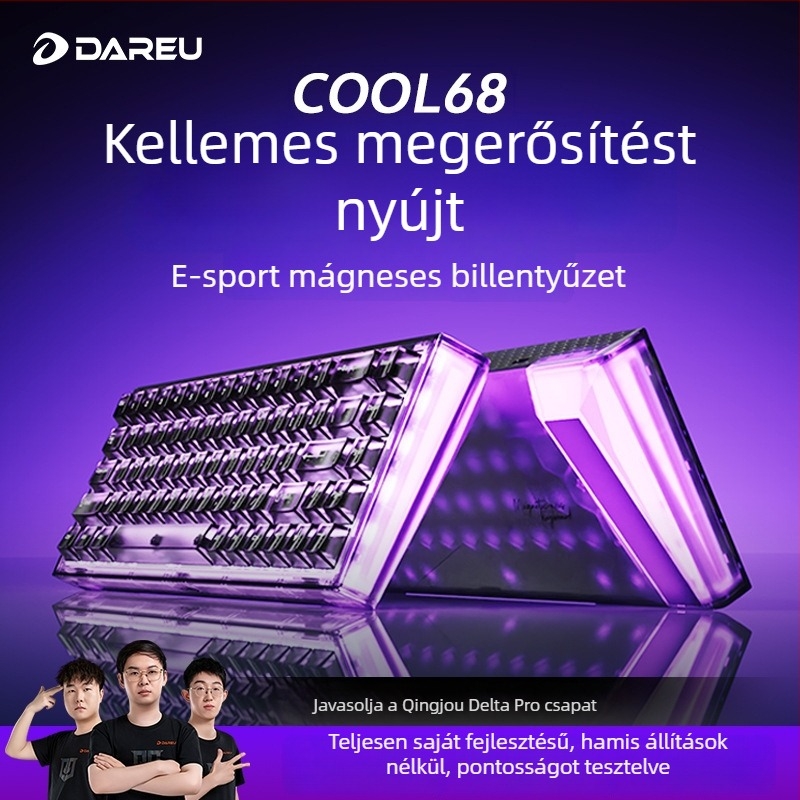 Daryou Cool68 mechanikus billentyűzet Reaper axis kapcsolókkal, kábelezett, RGB háttérvilágítással, gasket kialakítás