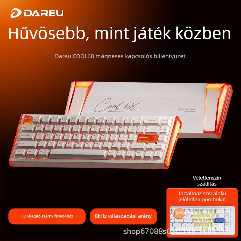 Daryou Cool68 mechanikus billentyűzet Reaper axis kapcsolókkal, kábelezett, RGB háttérvilágítással, gasket kialakítás
