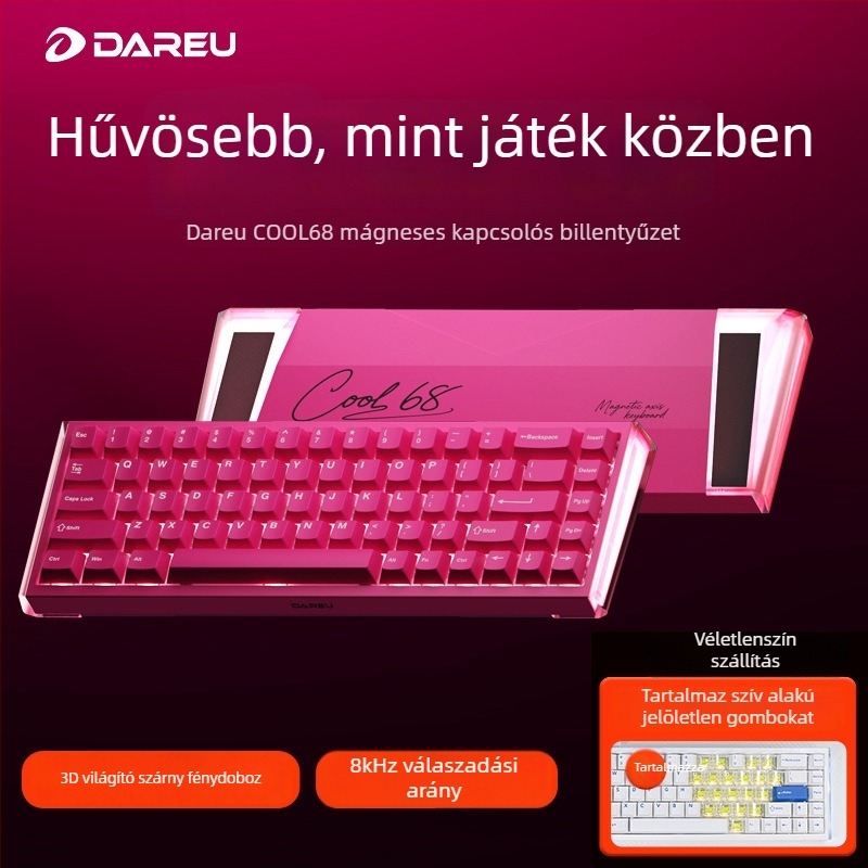 Daryou Cool68 mechanikus billentyűzet Reaper axis kapcsolókkal, kábelezett, RGB háttérvilágítással, gasket kialakítás