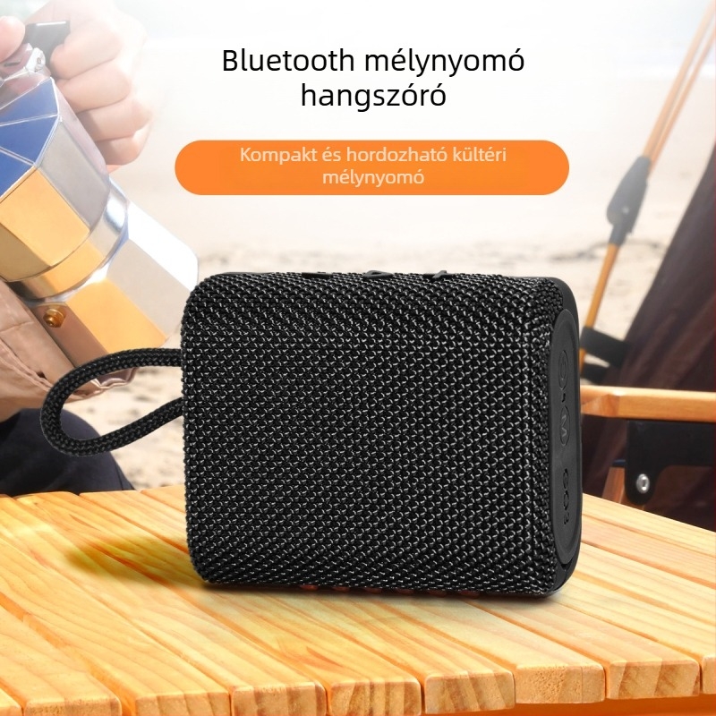 Hordozható Bluetooth hangszóró beépített mélysugoróval – IPX6 vízálló, 3W kimenet, 60Hz-15kHz, Bluetooth 5.0, 1000–1200mAh akkumulátor
