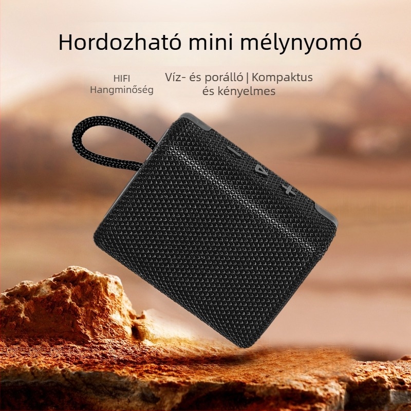 Hordozható Bluetooth hangszóró beépített mélysugoróval – IPX6 vízálló, 3W kimenet, 60Hz-15kHz, Bluetooth 5.0, 1000–1200mAh akkumulátor