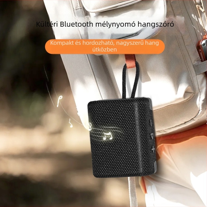 Hordozható Bluetooth hangszóró beépített mélysugoróval – IPX6 vízálló, 3W kimenet, 60Hz-15kHz, Bluetooth 5.0, 1000–1200mAh akkumulátor