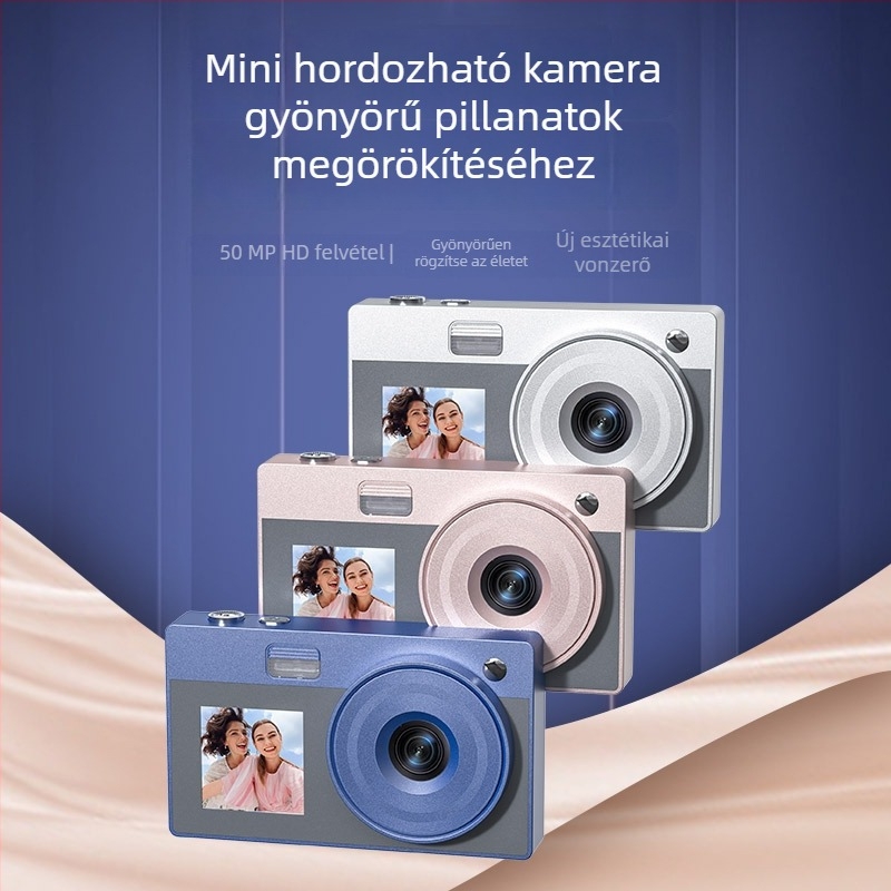Kétképernyős CCD digitális fényképezőgép diákoknak – retro periszkóp objektív, 8MP CMOS szenzor, 8x optikai zoom, 1280×1024 HD felbontás, TF kártya tárhely, USB 2.0