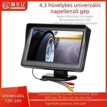 Autó LCD kijelző, asztali monitor, 480x272 felbontás, AV bemenet, Modell 4.3