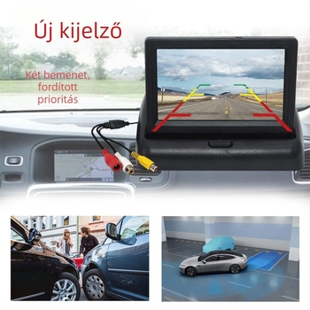 Autó LCD kijelző, 4,3 hüvelykes összecsukható modell, LCD kijelző, 480x272 felbontás, kétirányú bemenet