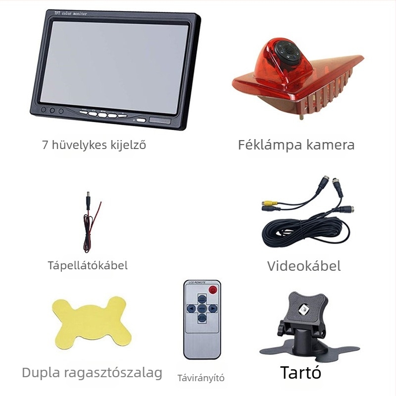 Hátulnézeti kamera magas féklámpával Nissan Opel Renault számára, 170° látószög, 12V, AV videó, modell JH-2023112507