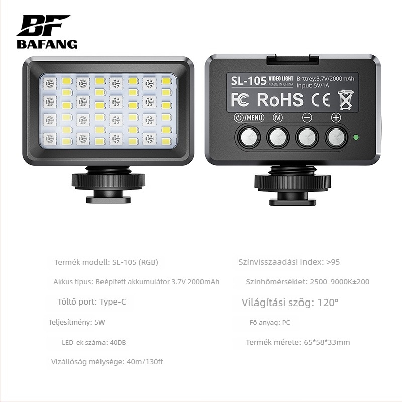 SL-103 mini töltőlámpa, kézi használatra, 5W, 3.7V, beépített akkumulátor