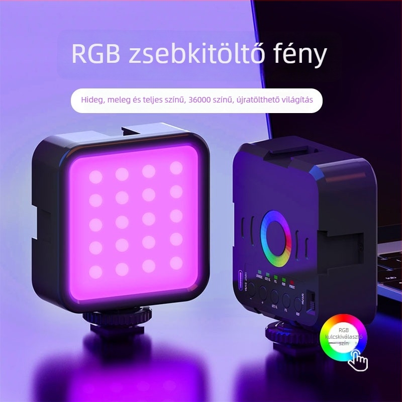 W70 LED töltőfény – Hordozható, mobiltelefonos fotózáshoz és élő közvetítéshez, Többszintű állítás, Teljesítmény 10W alatt