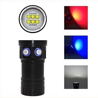Búvár lámpa 7 móddal, 60W LED, 360° forgás, 100–200 m hatótávolság