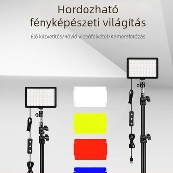 USB6 LED világítás élő közvetítéshez összecsukható állvánnyal — 10-50W, 5V2A, videohívásokhoz, fotózáshoz és sminkhez