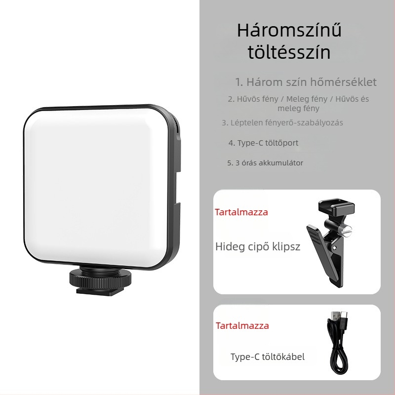 Mini töltőfény FL02 – WONEW, 60W, 3V, Beépített akkumulátor, Kézben tartható