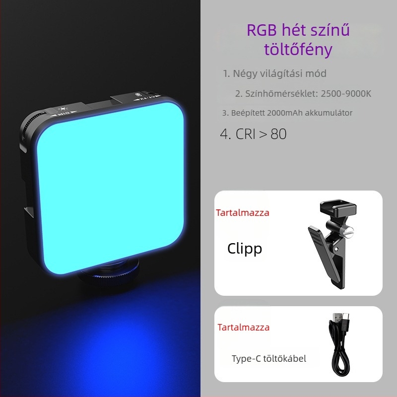 Mini töltőfény FL02 – WONEW, 60W, 3V, Beépített akkumulátor, Kézben tartható