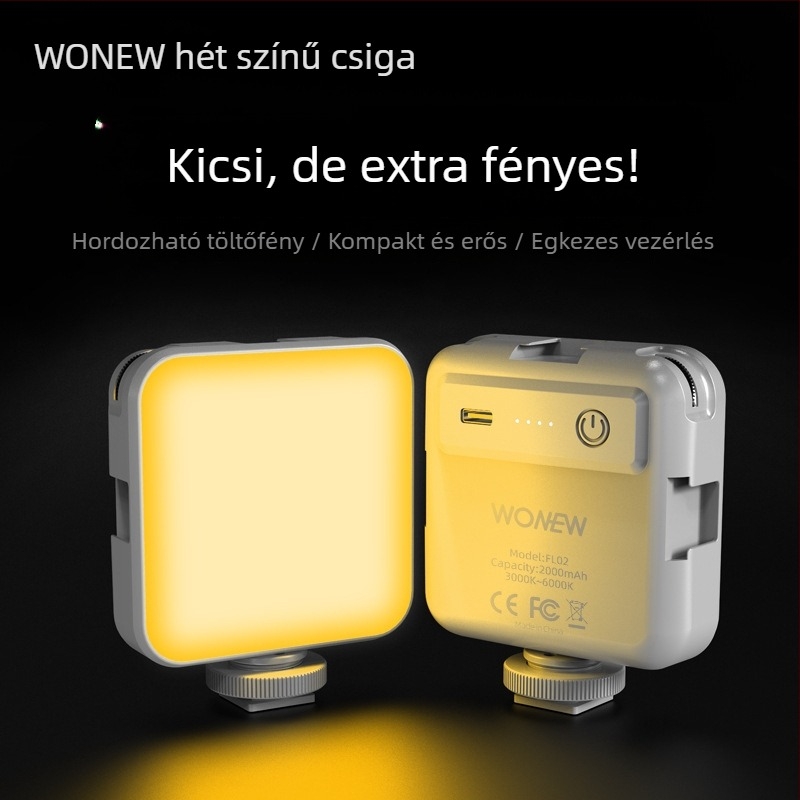 Mini töltőfény FL02 – WONEW, 60W, 3V, Beépített akkumulátor, Kézben tartható