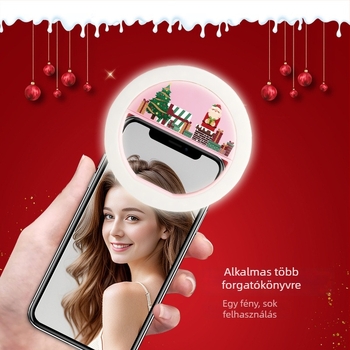 Feltöltő selfie világítás mobiltelefonhoz, modell HRY105, 5.6W, 5V, beépített akkumulátor, kézben tartható