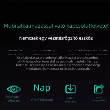 Autós videórögzítő három képernyővel és 360° panorámával, 4K felbontás, 5 MP fotók, 2,5 hüvelykes kijelző