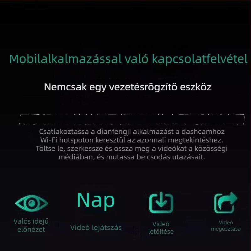 Autós videórögzítő három képernyővel és 360° panorámával, 4K felbontás, 5 MP fotók, 2,5 hüvelykes kijelző