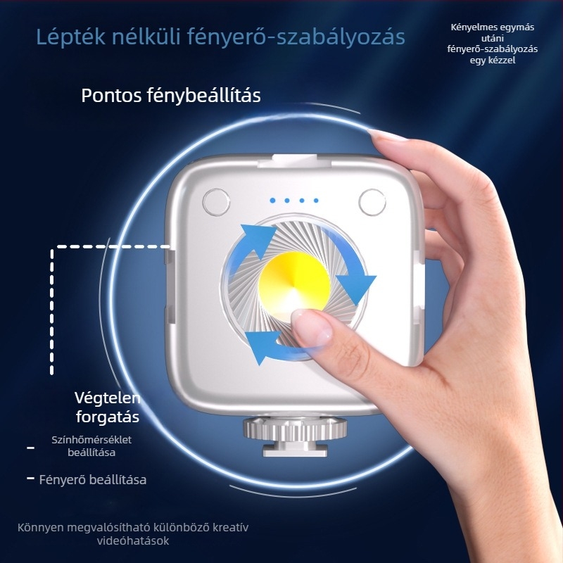 Mini töltőfény élő közvetítéshez, kézi használatú RGB LED fotó- és videóhoz, három színhőmérséklet, 5W/5V