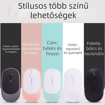 Kábel nélküli csendes irodai egér laptophoz, 1600 DPI, 4 gomb, USB, 2,4 GHz Bluetooth, 10 m hatótávolság