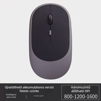 Kábel nélküli csendes irodai egér laptophoz, 1600 DPI, 4 gomb, USB, 2,4 GHz Bluetooth, 10 m hatótávolság