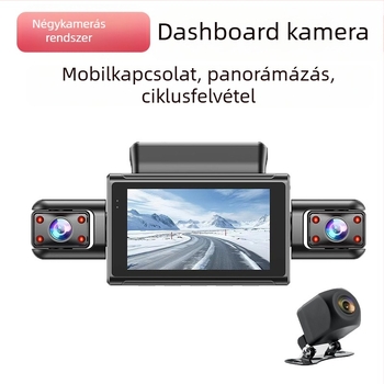 4K autós DVR Wi-Fi telefonkapcsolattal, csillagfényes éjjellátás, kettős felvétel, négycsatornás felvétel