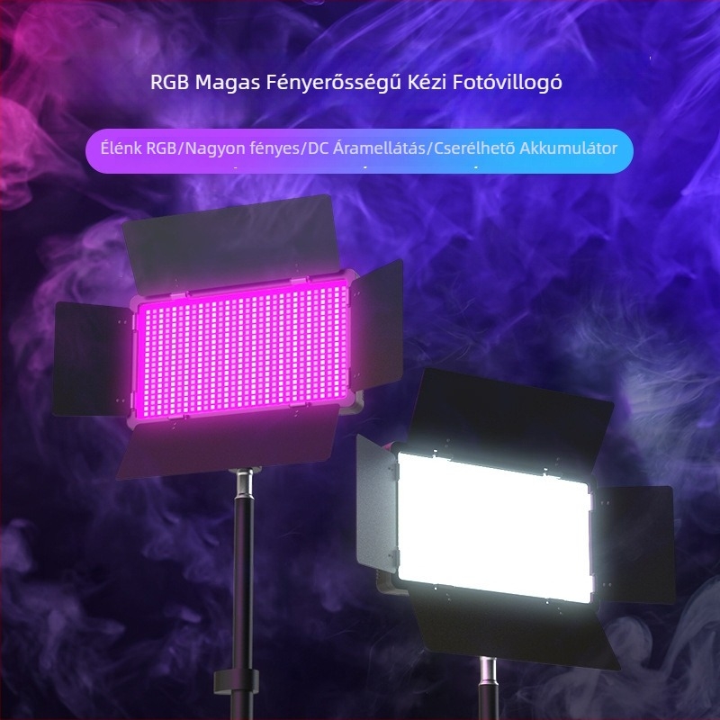 Élő közvetítéshez fotózási töltőfény, RGB, 60W, 220V, modell 600/800, többszintű beállítás, függőleges használat