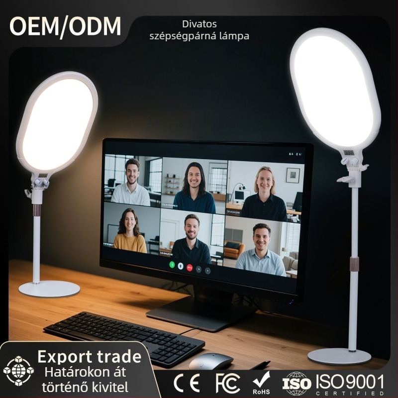 Asztali LED kitöltő fény élő közvetítéshez és videokonferenciákhoz — 15W, 5V, testreszabható, síkpaneeles dizájn
