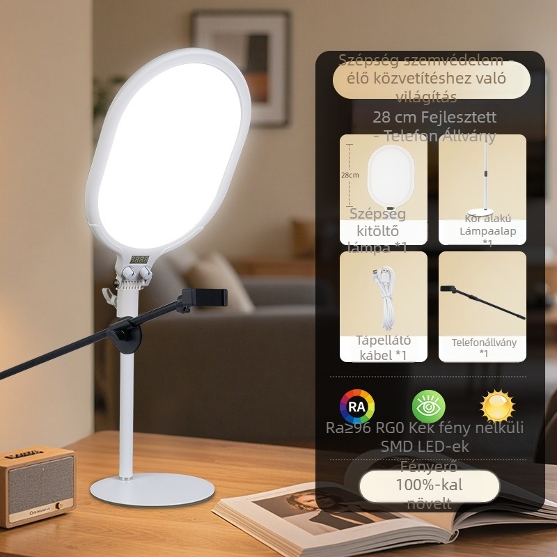 Asztali LED kitöltő fény élő közvetítéshez és videokonferenciákhoz — 15W, 5V, testreszabható, síkpaneeles dizájn