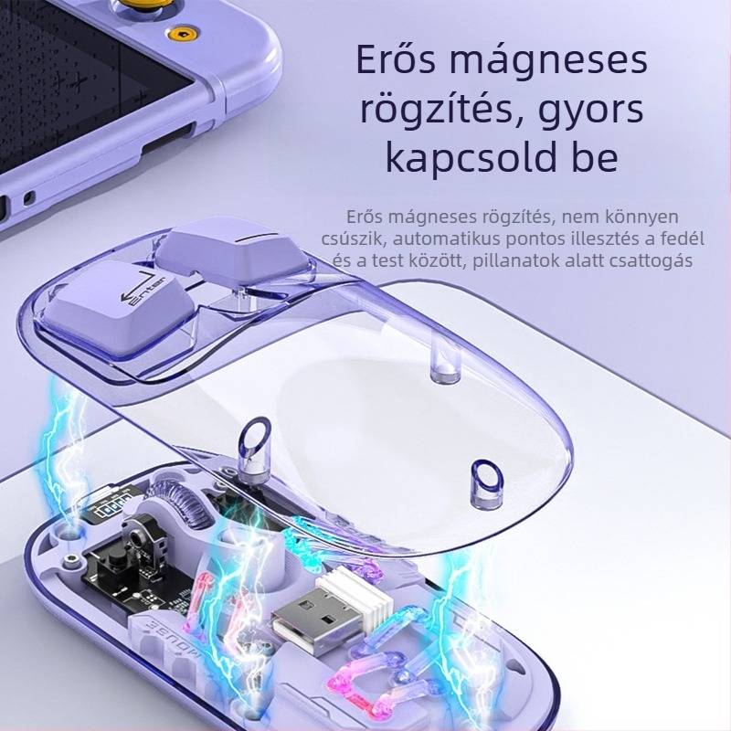 Bluetooth optikai egér energiadiszplay-vel, 1600dpi, 4 gomb, 2,4 GHz vezeték nélküli játékhoz és irodai használatra
