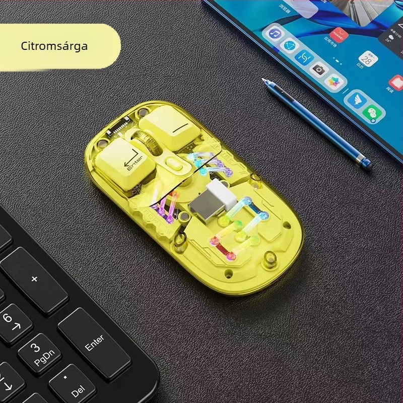 Bluetooth optikai egér energiadiszplay-vel, 1600dpi, 4 gomb, 2,4 GHz vezeték nélküli játékhoz és irodai használatra