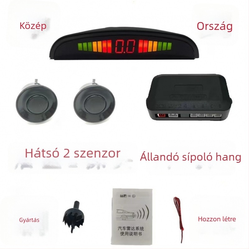 Hátsó radar szenzor, 4 érzékelő, 24V, hangos figyelmeztetés – Chi Weng