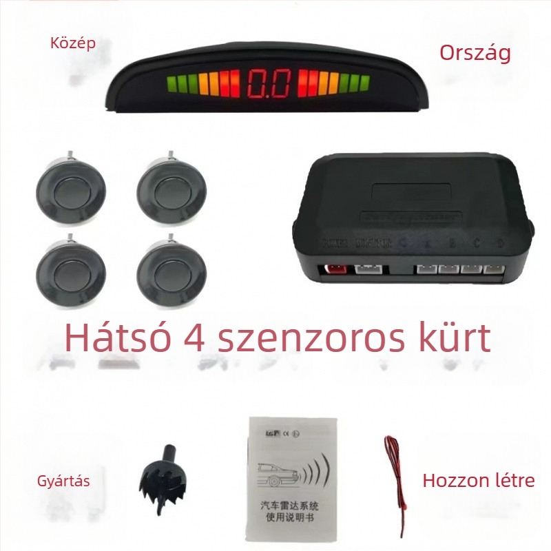 Hátsó radar szenzor, 4 érzékelő, 24V, hangos figyelmeztetés – Chi Weng