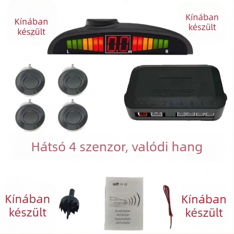 Hátsó radar szenzor, 4 érzékelő, 24V, hangos figyelmeztetés – Chi Weng
