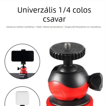 Rugalmas polip-szerű tripód 3 részes szilikon lábakkal, gömbfejes fej, teherbírás 2–5 kg, mobiltelefonhoz és DSLR-kamerához